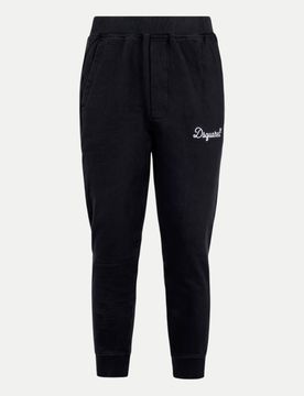 Relaxed-Fit Hose mit Stickerei Schwarz M