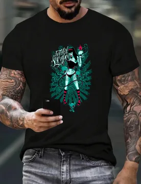 Retro Green Alien Monster Graphic T-Shirt for Men, Sci-Fi Gothic Short Sleeve Tee, Casual Alien Print Tops - Aliexpress - FashionsVida