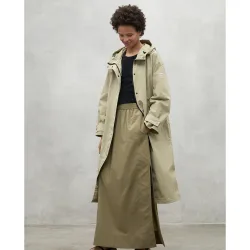 Gabardina de mujer larga con capucha