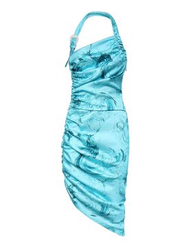 Vestito midi drappeggiato con stampa