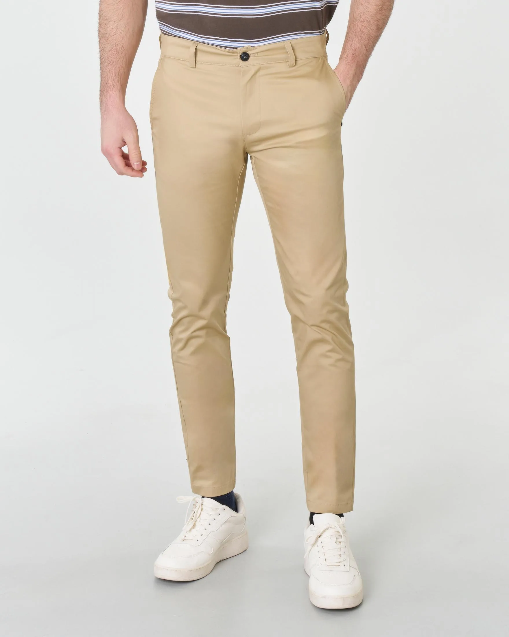 Pantalone chino sabbia in cotone stretch - My Stuff - FashionsVida