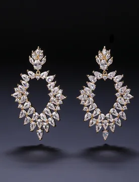 Shiny Cubic Zirconia Crystal Pendant Long Dinner Party Women's Earrings New Fashion Brazilian Jewelry CE12336 - Aliexpress - FashionsVida