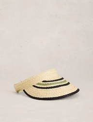 Striped Woven Visor Natural Mix female