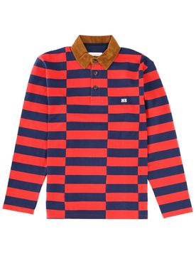 Striped Long-sleeve Polo Shirt