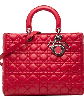 Large Lambskin Cannage Lady Dior - Dior - FashionsVida