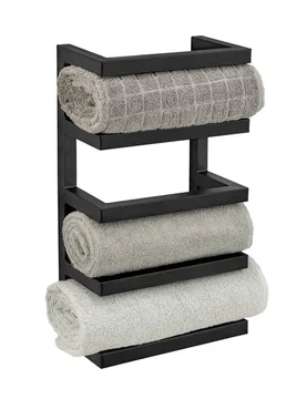 Handtuchregal „Fondiro“, schwarz matt, Stahl - WENKO - FashionsVida