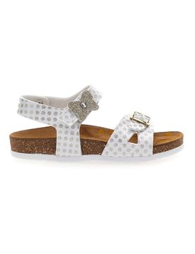 Sandali bianchi con glitter e doppia fibbia 257A084SR 30