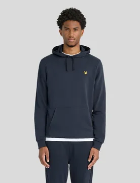 Men's Sports Loopback Cotton Hoodie Dark Navy - Lyle & Scott - FashionsVida