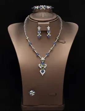 HIBRIDE Simple Heart Blue Necklace Earrings Bracelet Jewelry Set Womens Everyday Dress Decorative Wedding Party Prom Gift S-1062 - Aliexpress - FashionsVida