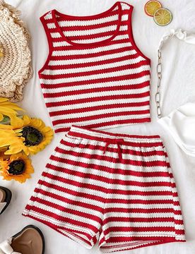 Conjunto de 2 piezas para niñas preadolescentes con top de tirantes y shorts, primavera-verano, nuevo, casual, versátil, retro, personalizado, a ray