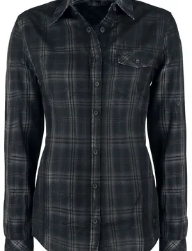 Rockabilly Langarmhemd - Cities In Dust - S bis XXL - für Damen - Größe S - blau/grau - Frauen - female - Black Premium by EMP - FashionsVida