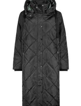 Winterjacke - Ladies Quilted Coat - S bis XL - für Damen - Größe XL - schwarz - Frauen - female