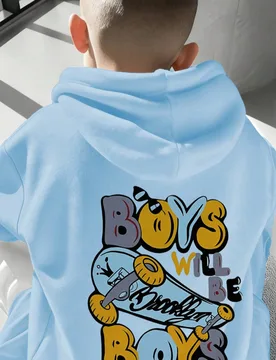 Pieza Sudadera casual con estampado para niños preadolescentes, forro térmico cálido, diseño colorido y divertido para inspirar la imaginación jo - Shein - FashionsVida