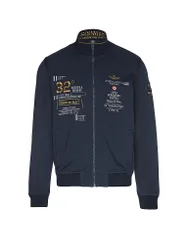 Sudadera con cremallera azul oscuro M