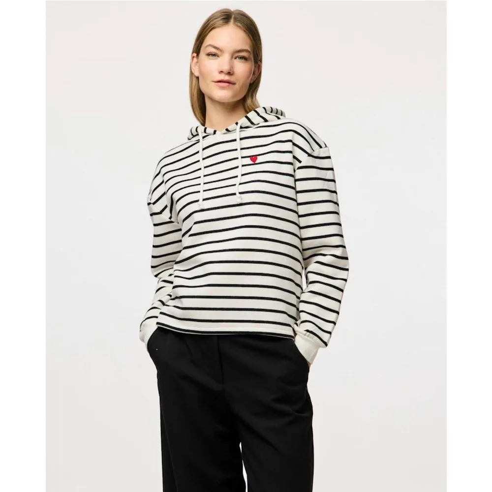 Sudadera de chándal de manga larga y rayas de mujer - Pieces - FashionsVida