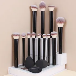 Piezas Juego de brochas de maquillaje, que incluye brocha para polvo, brocha para rubor, brocha para iluminador, brocha para sombras de ojos, cepillo