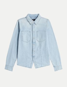 Slim-Fit Jeanshemd Blau M