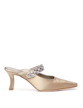 Mules Tamolmu In Raso Con Cristalli