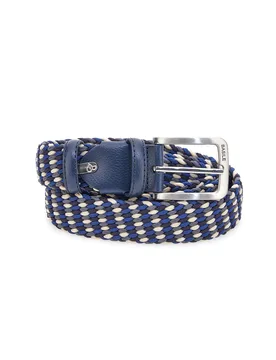 Cintura intrecciata blu e beige elastica taglia unica BA1346/ELASTICO - Basile - FashionsVida