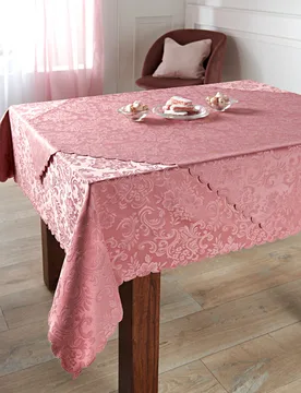 Jacquard-Tischdecke 130 x 170 cm altrosa - 3Pagen - FashionsVida