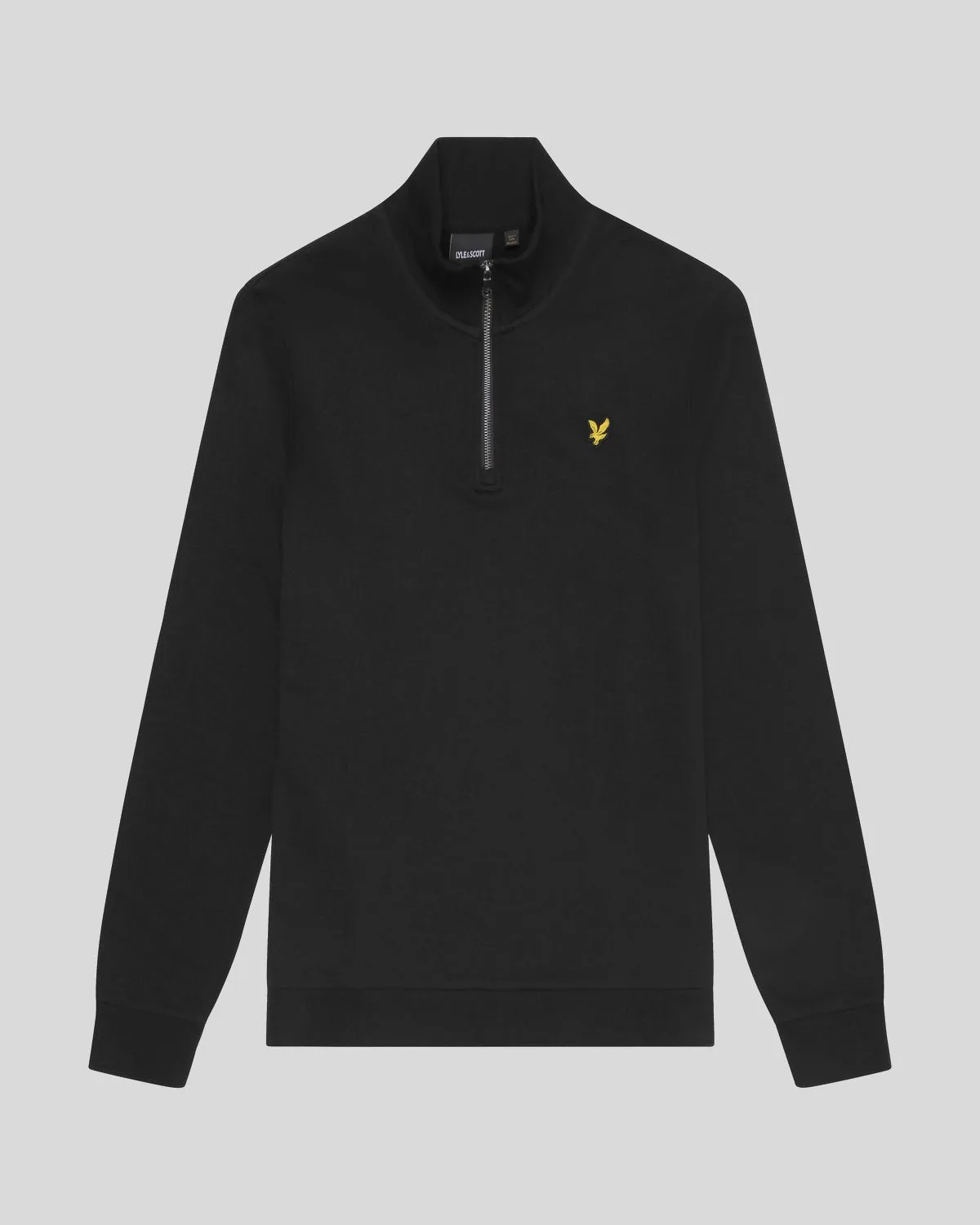 Men's Loopback 1/4 Zip Sweatshirt Plus in Jet Black - Lyle & Scott - FashionsVida