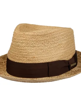 Printed Brim Player Raffia Hat by - nature - Female - Size: L (58-59 cm) - Stetson - FashionsVida