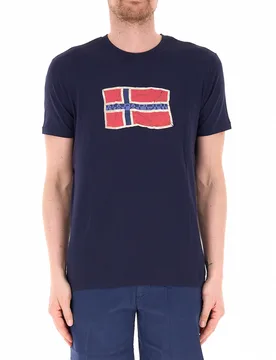 T-shirt in cotone BLU SCURO L - Napapijri - FashionsVida