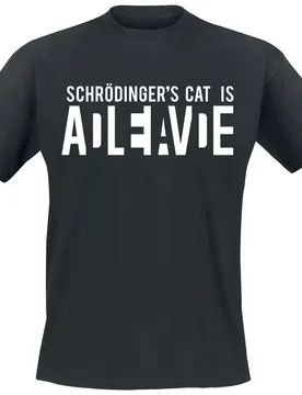 T-Shirt - Schrödinger's Cat Is Alive - S bis 5XL - für Männer - Größe L - schwarz - Männer - male - Tierisch - FashionsVida