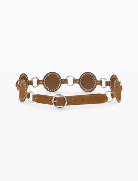 Ceinture en cuir articulée, Cow Leather, Marron, 85
