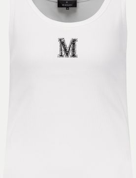 Monari Geripptes Top Weiß 40