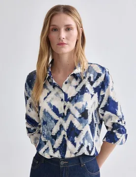 Camisa de mujer estampada manga larga - Zermatt - FashionsVida