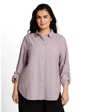 Blusa A Maniche Lunghe 1053551 Preppy Plum Dobby 48 - Tom tailor - FashionsVida