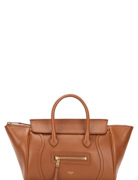 New Luggage Handbag in Leather with Zip Closure, Gold-Tone Hardware (24 cm)