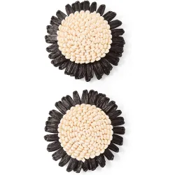 Sfera - Pendientes margarita rafia