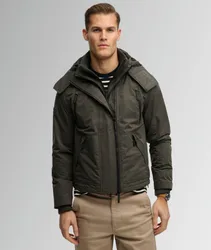 Superdry Herren Microfibre Arctic Windcheater Jacke mit Kapuze Black - Größe: L