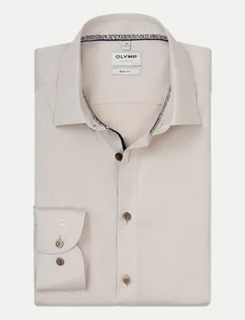 Body-Fit Hemd Level 5 Beige 42 - Olymp - FashionsVida
