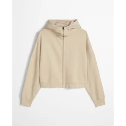 Sudadera de mujer con capucha y logo relajado con algodón reciclado