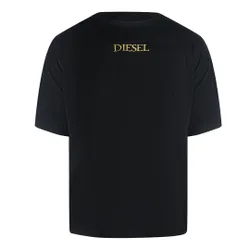 Mens Gold Logo Black T-Shirt Cotton - Size X-Large