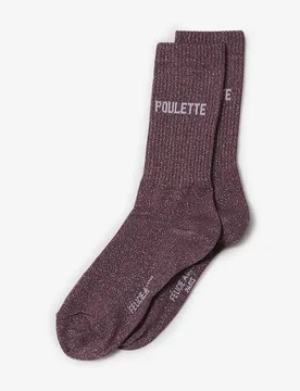 Chaussettes Crew Poulette Glitter violet tu - FELICIE AUSSI - FashionsVida