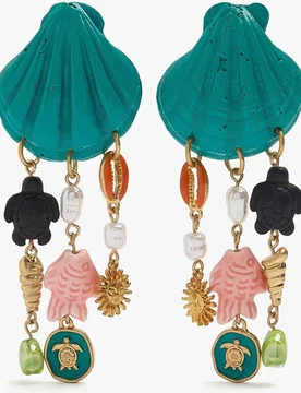 Pendientes con abalorios y conchas decorativas - Parfois - FashionsVida