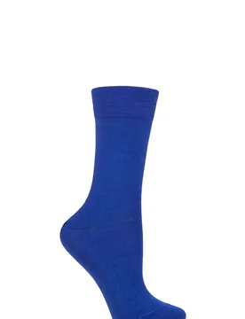 Women's 1 Pair Sensitive Berlin Merino Wool Left And Right Comfort Cuff Socks Imperial Blue 5.5-8 Ladies - Blue - Size: Small - Falke - FashionsVida
