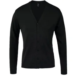 Mens Golden V Neck Cardigan (Black) - Size Small