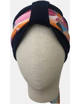 Turbante en negro con pañuelo plisado - Belle Turban - FashionsVida