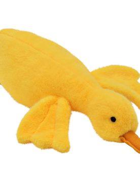 Wurm Stofftier Ente aus Textil Gelb