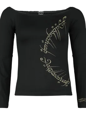 Langarmshirt - Ring Inscription - L bis XXL - für Damen - Größe XL - schwarz - EMP exklusives Merchandise! - Frauen - female - Der Herr der Ringe - FashionsVida