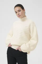 Women's KAmaddie Funnel Neck Long Sleeve Jumper in Soft White Size: XS - Soft White - Size: XS