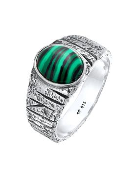 KUZZOI Anillo verde / plata