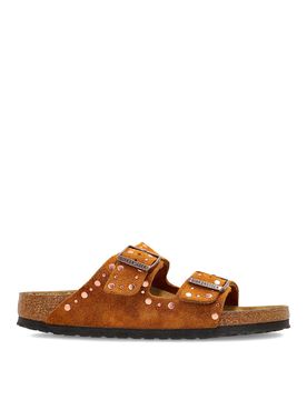 Slide in pelle scamosciata marrone Arizona