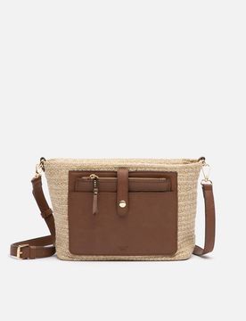 Suinchy Petit sac à bandoulière effet raphia