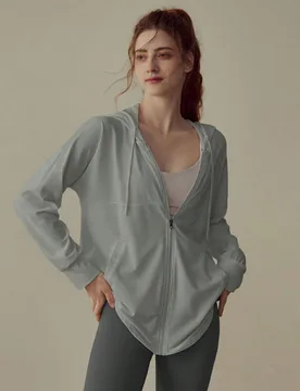 Camiseta de yoga de alta calidad para mujer, adecuada para trotar por la mañana, chaqueta de fitness profesional, ropa exterior ligera con protecció - Shein - FashionsVida